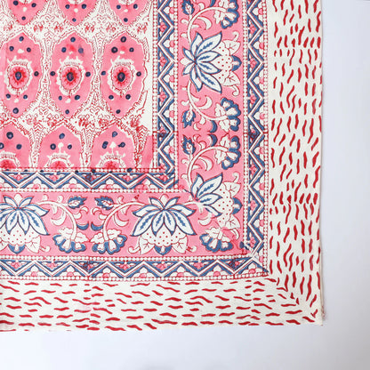 Pink Blockprint Tablecloth