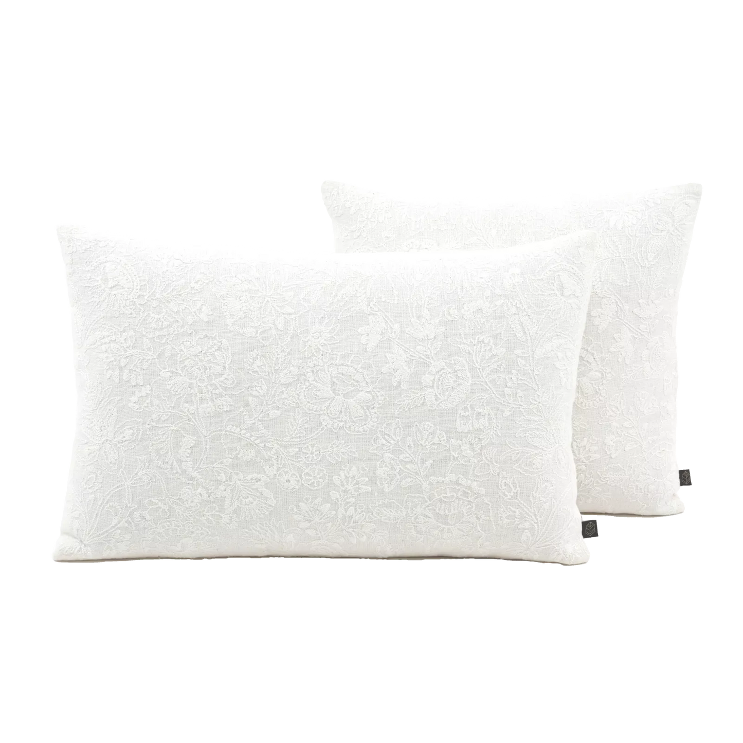 White Linen Embroidered Cushion