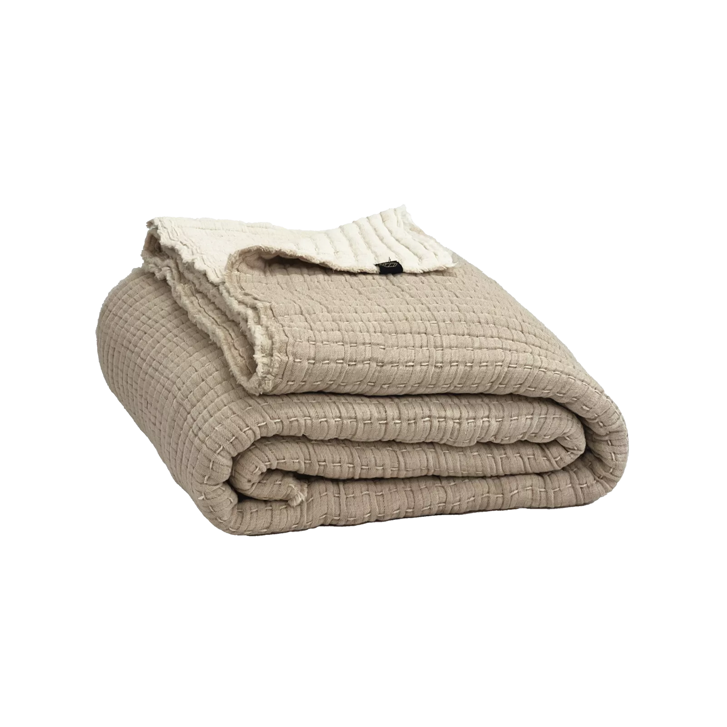 XL Linen & Ivory Cotton Bedspread