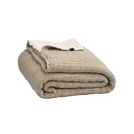 Linen & Ivory Cotton Bedspread