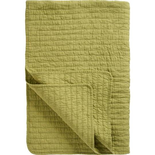 Herb Green Stitch Detail Sofa Quilt
