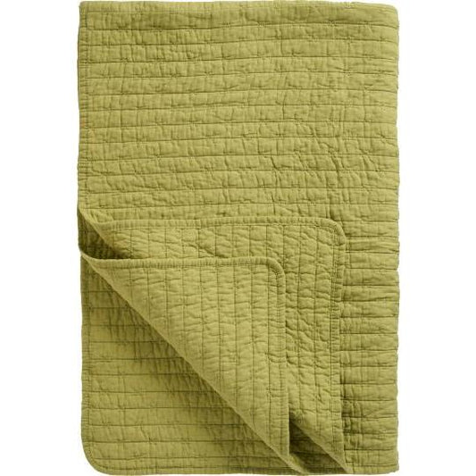 Herb Green Stitch Detail Sofa Quilt