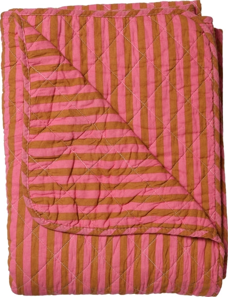 XL Sofa Quilt Pink & Brown Stripe