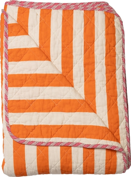 XL Sofa Quilt Orange Stripe