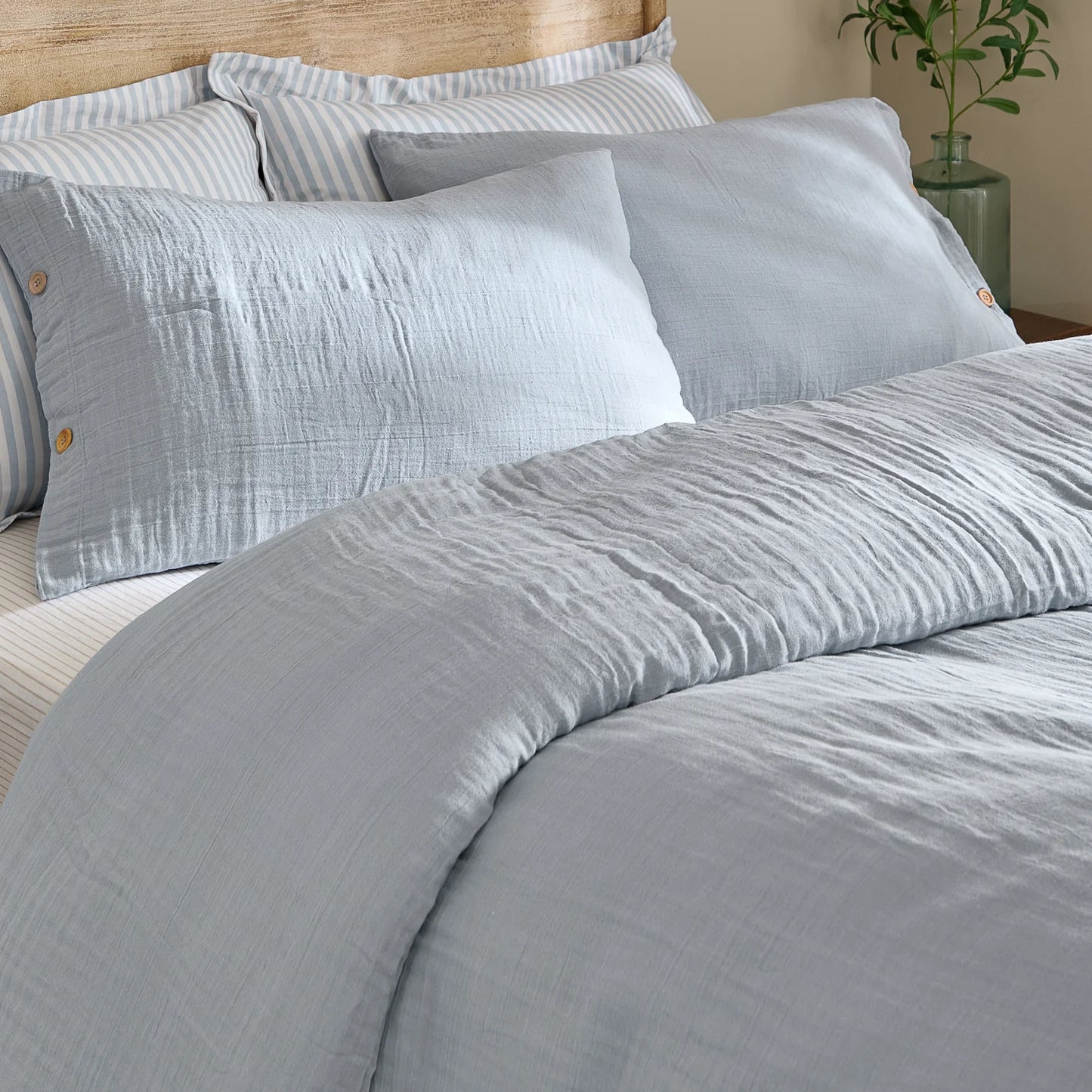 Soft Blue Muslin Bedlinens
