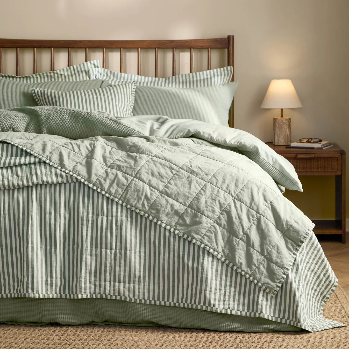 Forest Green Stripe Bedlinens