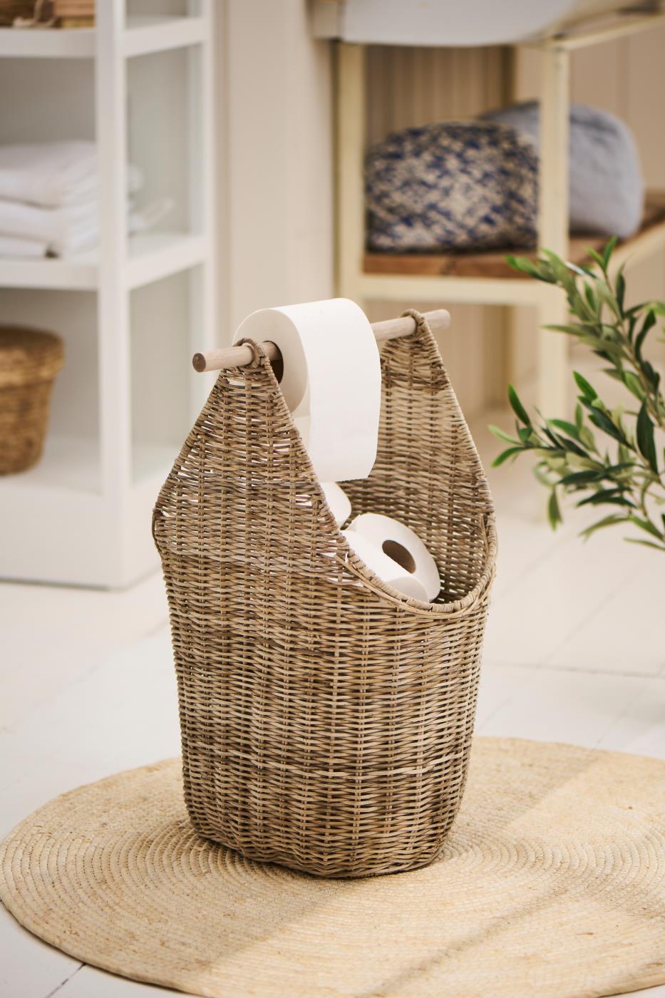 Rattan Toilet Roll Holder & Storage