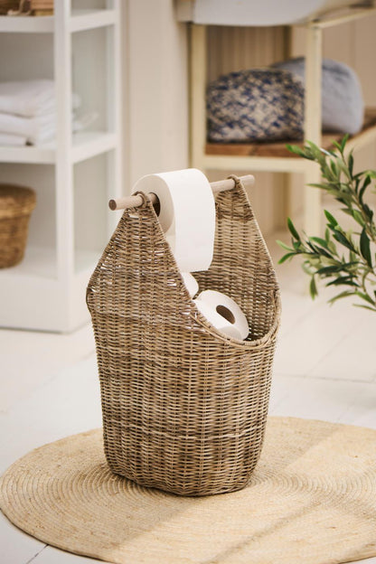 Rattan Toilet Roll Holder & Storage