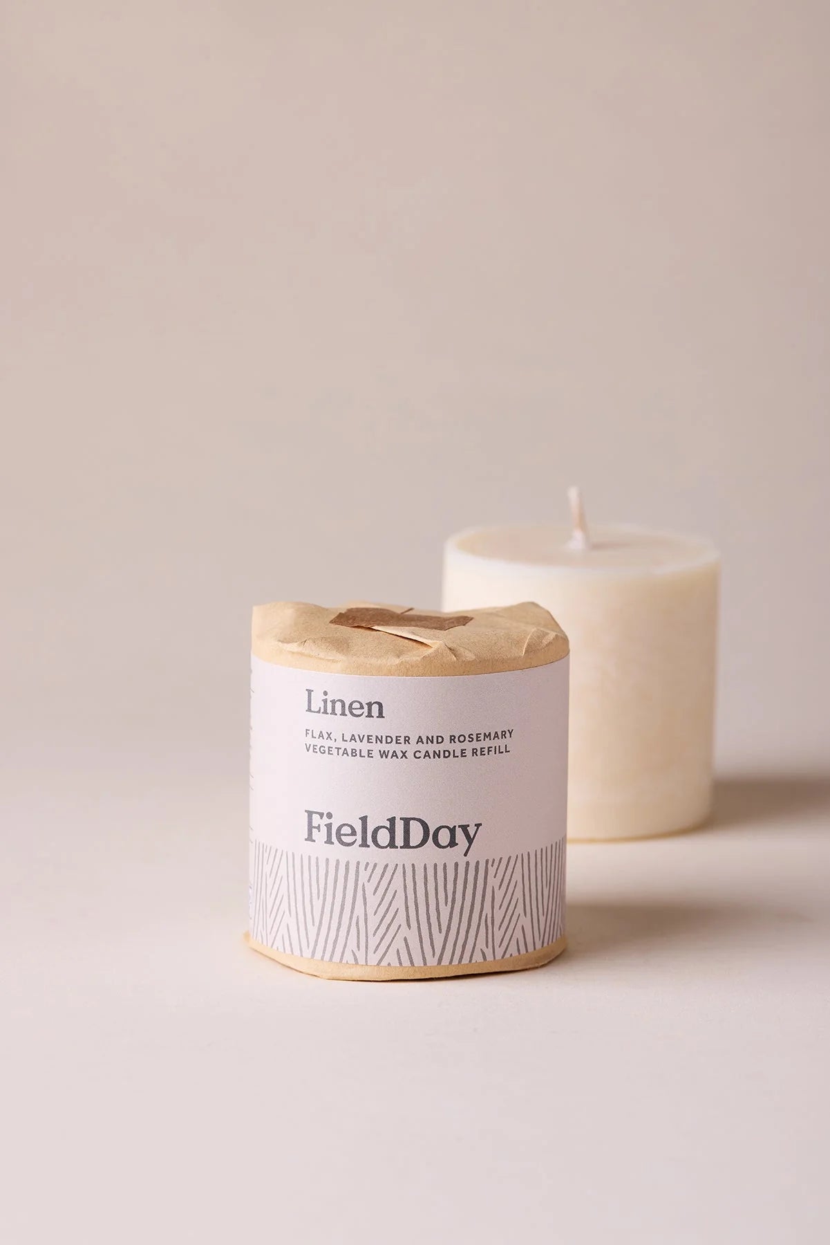 Linen Field Day Candle & Refil