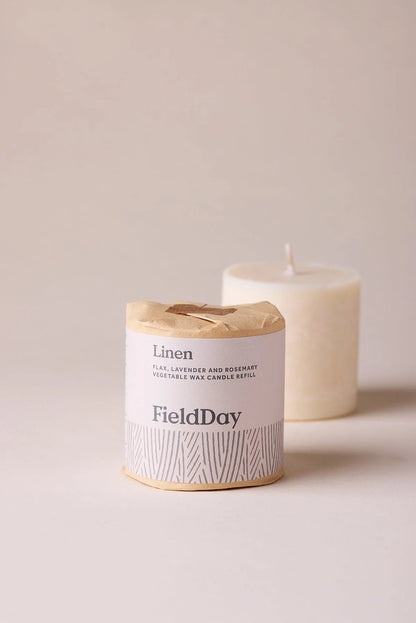 Linen Field Day Candle & Refil