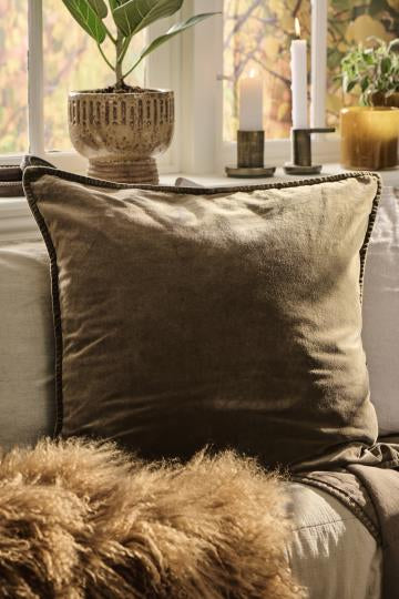 Autumn Chocolate Velvet Cushion