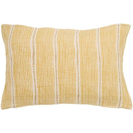 Autumn Mustard Striped Cotton Cushion