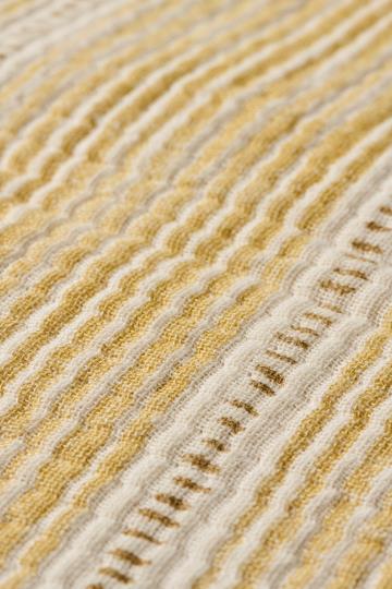 Autumn Mustard Striped Cotton Cushion