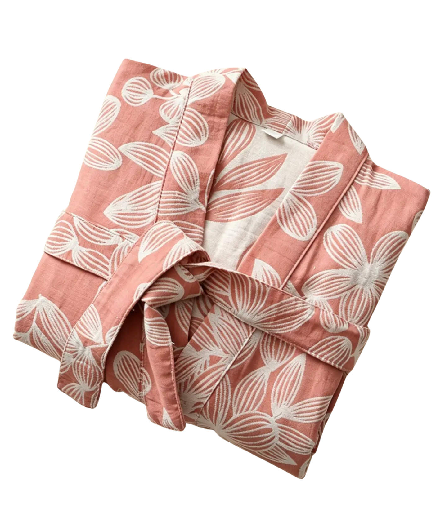 Pink Organic Cotton Gauze Robe