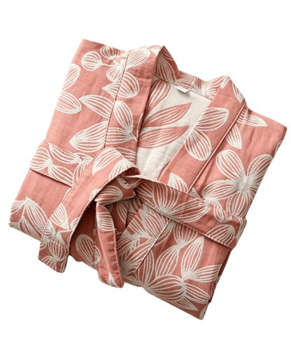 Pink Organic Cotton Gauze Robe