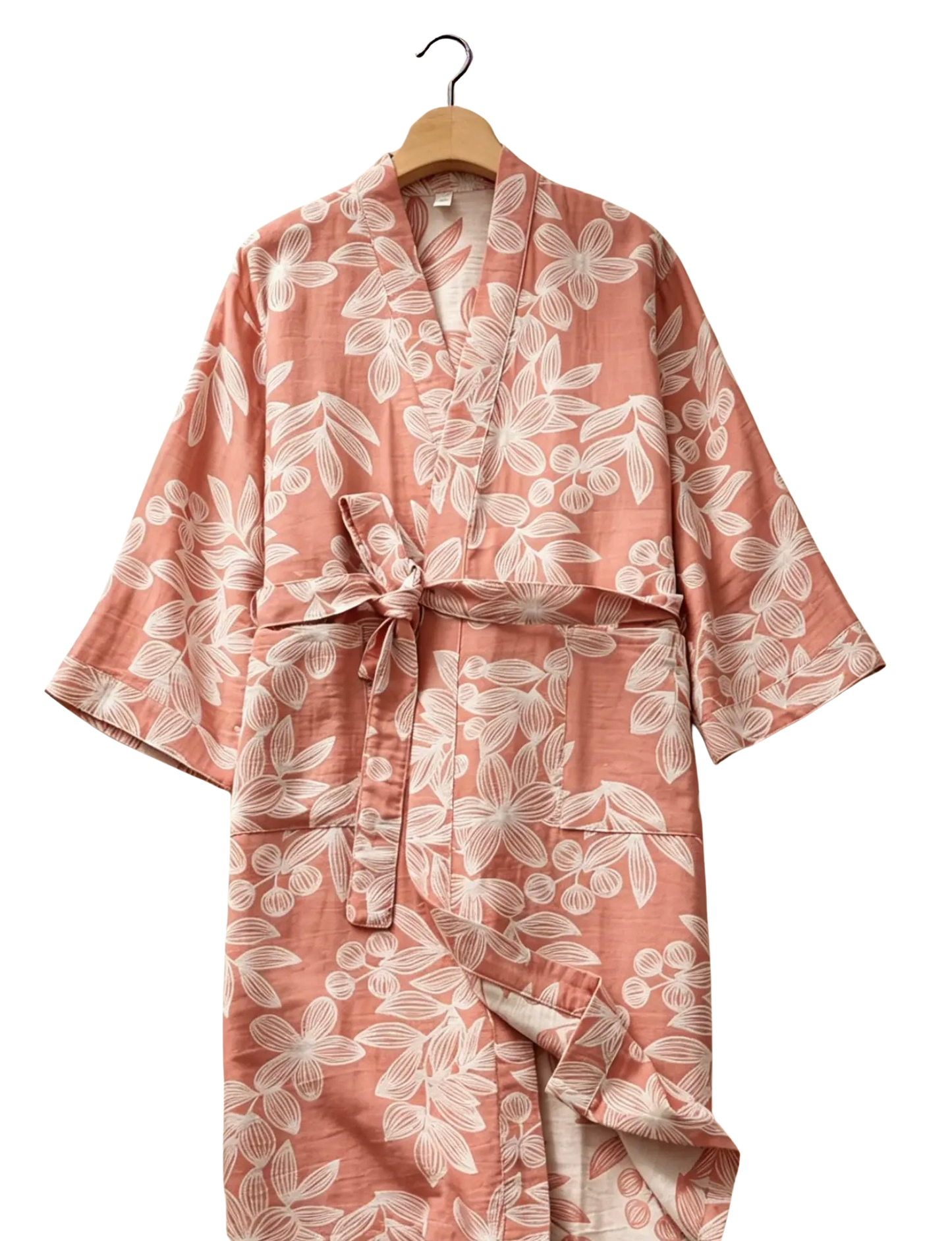 Pink Organic Cotton Gauze Robe