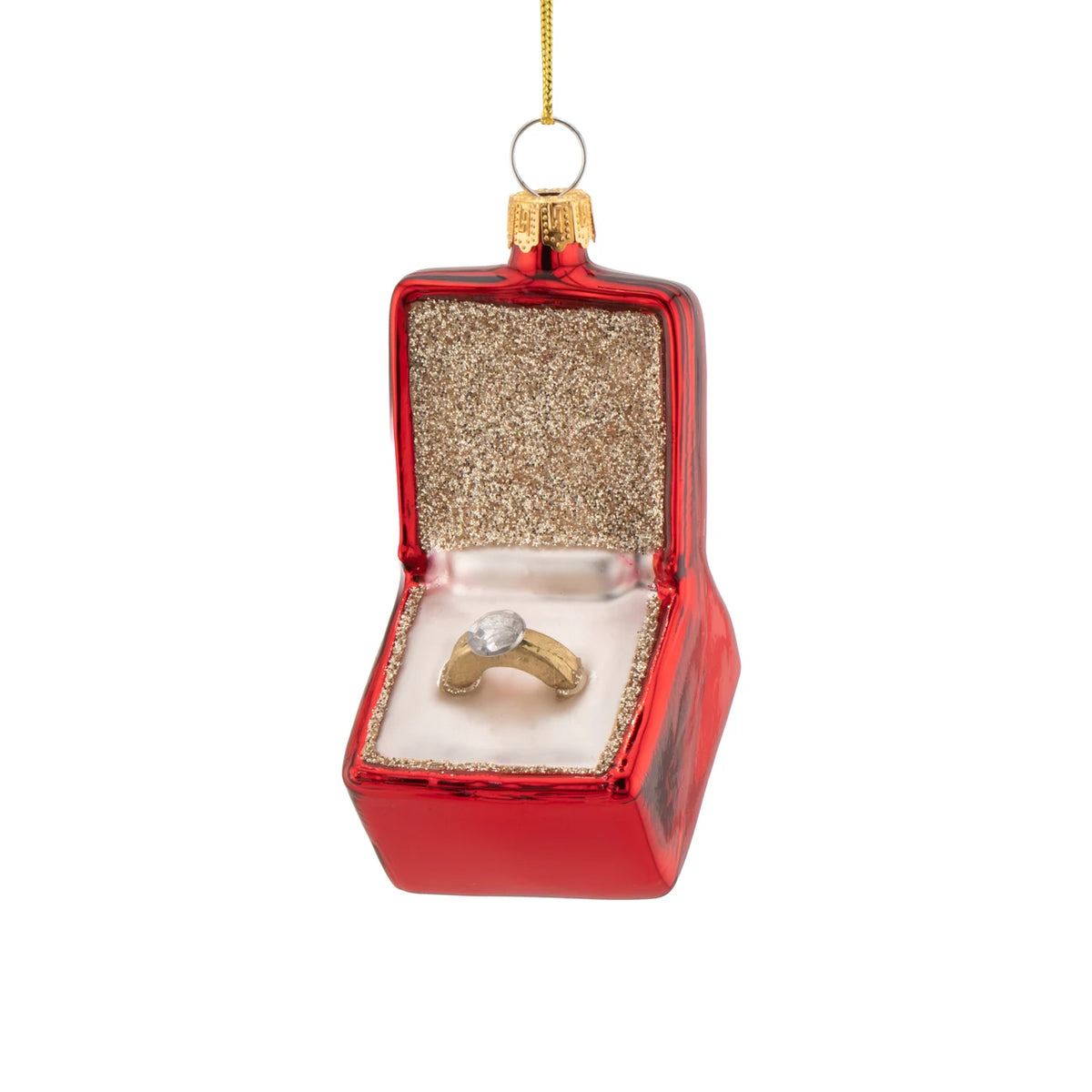 Christmas Glass Ring In A Box