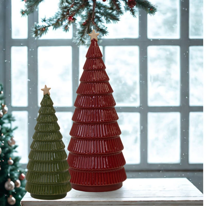 Christmas Red Ceramic Tree