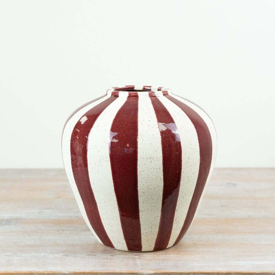 Christmas Red Stripe Vase  2 Sizes