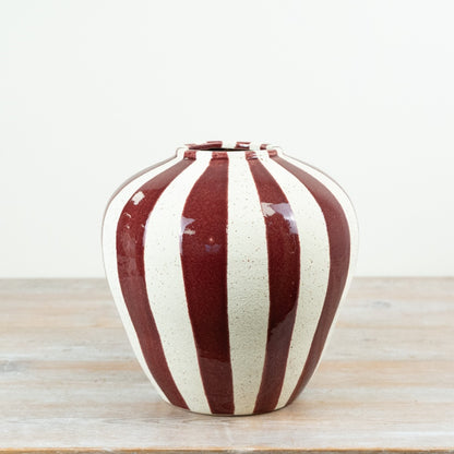 Christmas Red Stripe Vase  2 Sizes