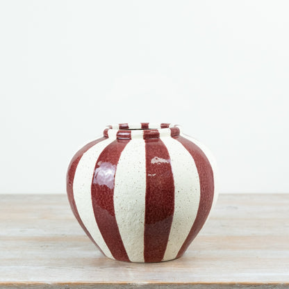 Christmas Red Stripe Vase  2 Sizes