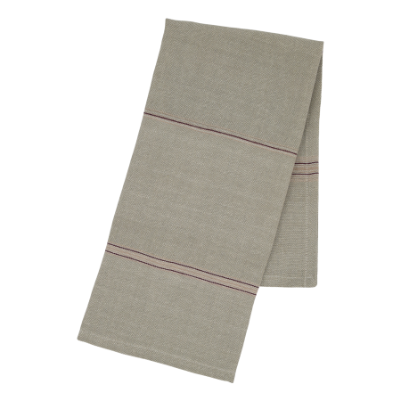 Christmas Red Linen Stripe Tea Towel