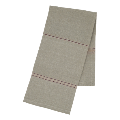 Christmas Red Linen Stripe Tea Towel