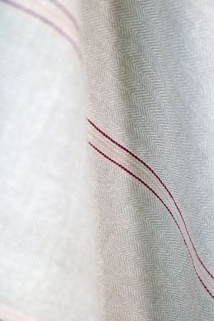 Christmas Red Linen Stripe Tea Towel