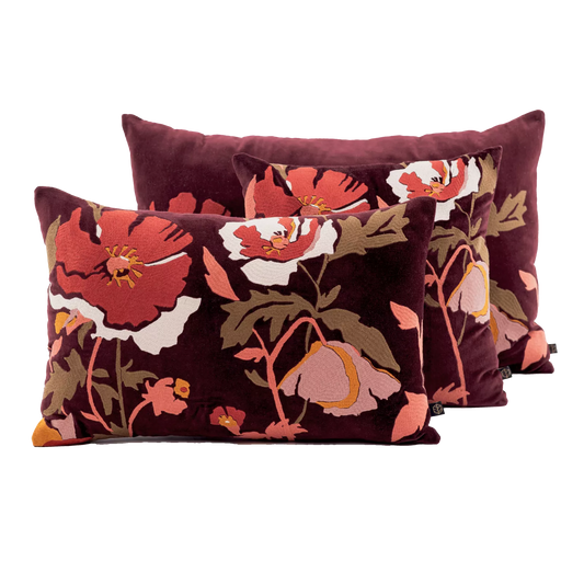 Bristol Burgundy Velvet Cushion 3 Sizes
