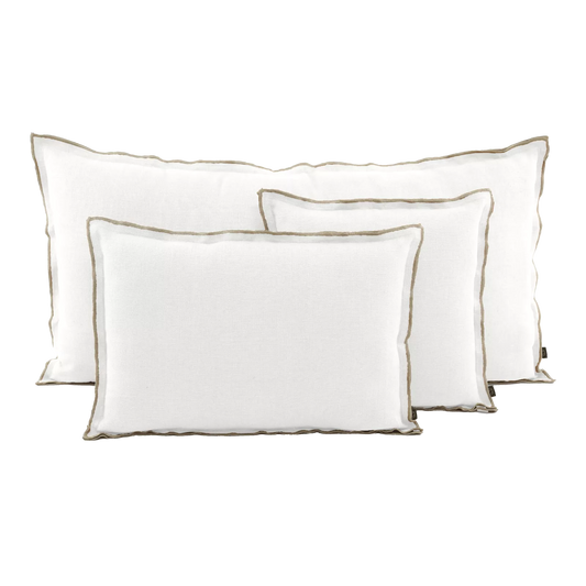 Seoni White Linen Cushions 3 Sizes