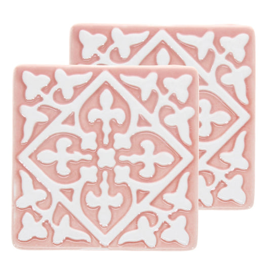 Pink Ceramic Coasters x 2