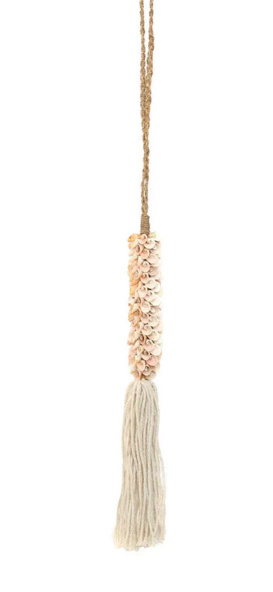 Pink Cowrie Shell Tassel